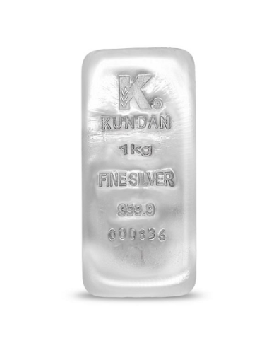 Kundan Ingot Silver Casted Bar Of 1 Kg in 24 Karat 999.9 Purity / Fine