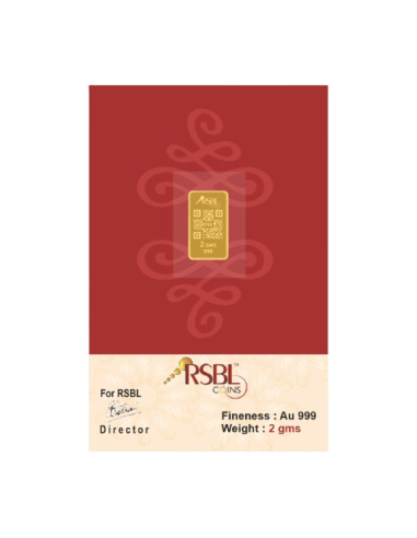 Buy RSBL Gold Bar 2 Grams Gold  24Kt Gold 999 Purity I CoinBazaar