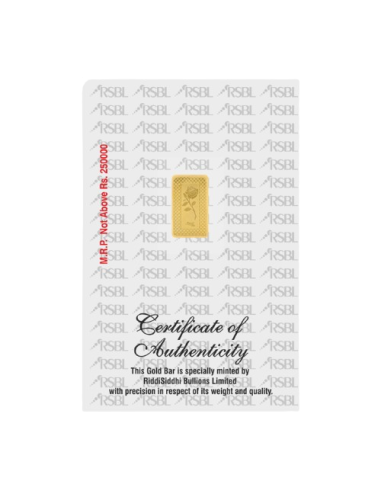 Buy RSBL Gold Bar 2 Grams Gold  24Kt Gold 999 Purity I CoinBazaar