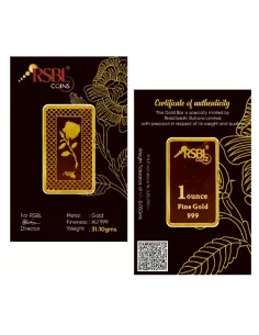 Buy RSBL Gold Bar Of 1Oz 31.1 Grams 24Kt in 999 Purity I CoinBazaar