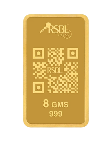 Buy RSBL Gold Bar 8 Grams 24Kt Gold 999 Purity I CoinBazaar
