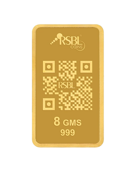 Buy RSBL Gold Bar 8 Grams 24Kt Gold 999 Purity I CoinBazaar