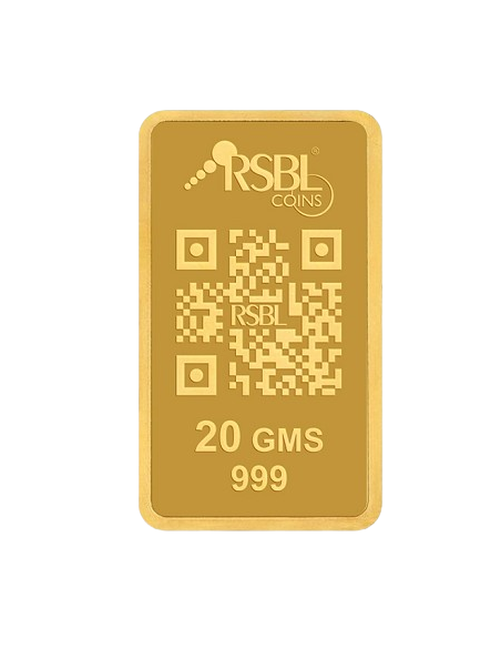 Buy RSBL Gold Bar 20 Grams Gold 24Kt Gold 999 Purity I CoinBazaar