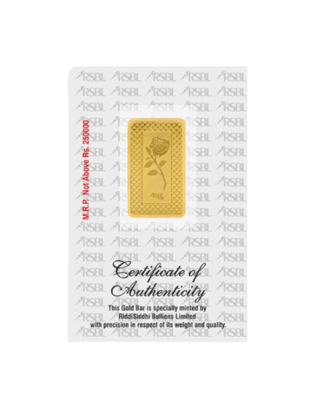 Buy RSBL Gold Bar 50 Grams Gold 24Kt Gold 999 Purity I CoinBazaar