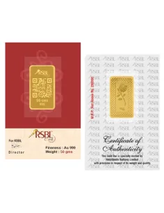 Buy RSBL Gold Bar 50 Grams Gold 24Kt Gold 999 Purity I CoinBazaar