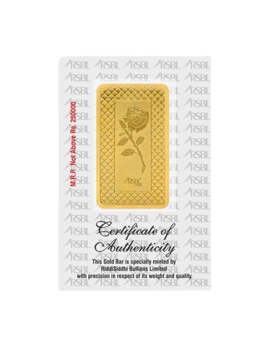 Buy RSBL Gold Bar 100 Grams Gold  24Kt Gold 999 Purity I CoinBazaar