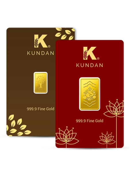 Buy Kundan Ganesha Gold Bar Of 2 Gms & Kalpataru Gold Bar Of 1 Gms