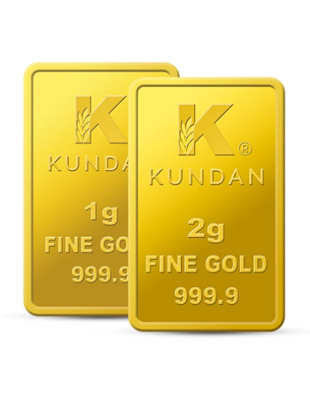 Buy Kundan Ganesha Gold Bar Of 2 Gms & Kalpataru Gold Bar Of 1 Gms
