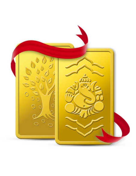 Buy Kundan Ganesha Gold Bar Of 2 Gms & Kalpataru Gold Bar Of 1 Gms