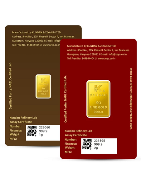 Buy Kundan Ganesha Gold Bar Of 2 Gms & Kalpataru Gold Bar Of 1 Gms