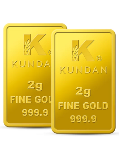 Buy Combo Kundan Ganesha  Gold 2 Gm & Lakshmi Gold Bar Of 2 Gm 24 Kt