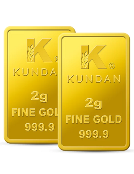 Buy Combo Kundan Ganesha  Gold 2 Gm & Lakshmi Gold Bar Of 2 Gm 24 Kt