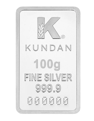 Kundan Color Tirupati Balaji Silver Bar of 100 Gram in 999.9 Purity / Fineness in Certi Card