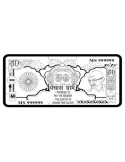 Gandhiji Silver Note of 50 Gram in 999 Purity / Fineness