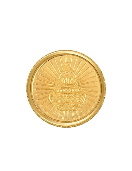 Tribhovandas Bhimji Zaveri & Sons Kalash Gold Coin Of 1 Gram 24Kt Gold