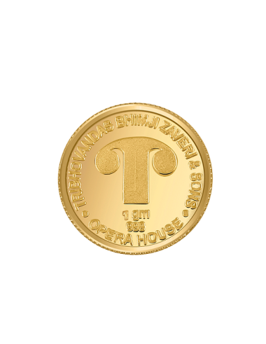 Tribhovandas Bhimji Zaveri & Sons Kalash Gold Coin Of 1 Gram 24Kt Gold