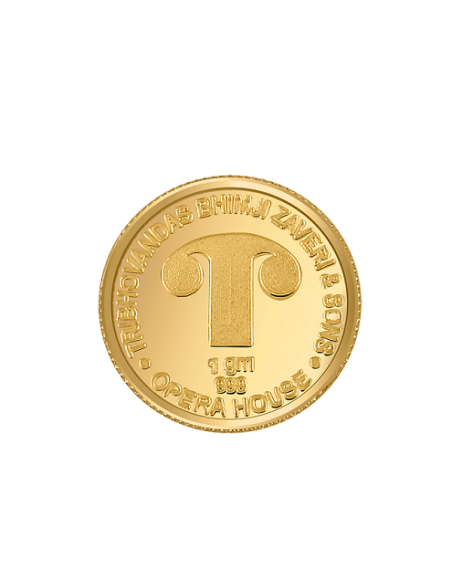 Tribhovandas Bhimji Zaveri & Sons Kalash Gold Coin Of 1 Gram 24Kt Gold
