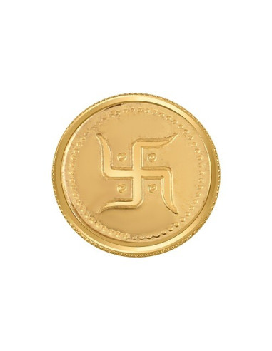 Buy Tribhovandas Bhimji Zaveri Swastik Gold Coin Of 1 Gram 24Kt Gold