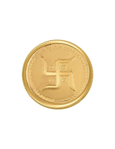 Buy Tribhovandas Bhimji Zaveri Swastik Gold Coin Of 1 Gram 24Kt Gold