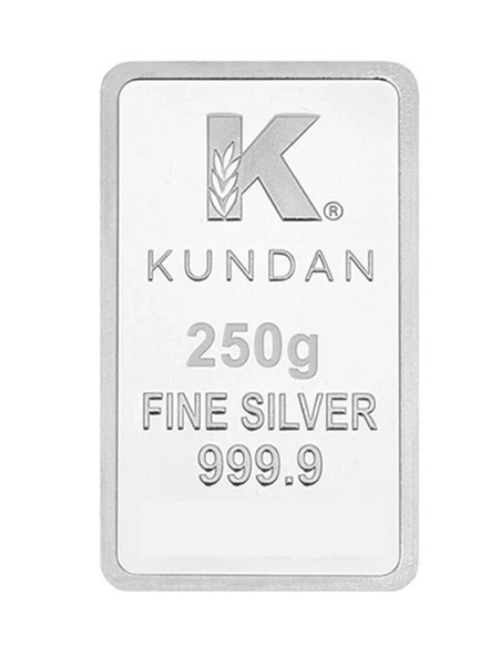 Kundan Kalpataru Silver Bar of 250 Gram in 999.9 Purity / Fineness in