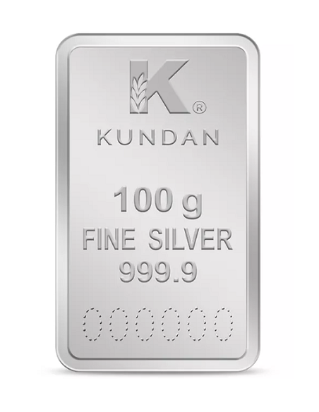 Kundan Kalpataru Tree Silver Bar of 100 Gram in 999.9 Purity / Fineness in Certi Card