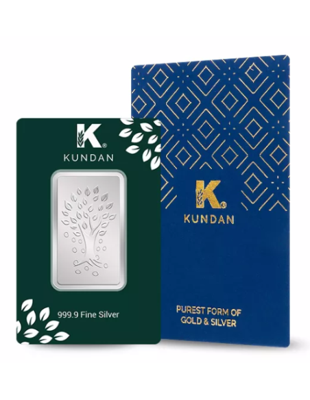 Kundan Kalpataru Tree Silver Bar of 100 Gram in 999.9 Purity / Fineness in Certi Card