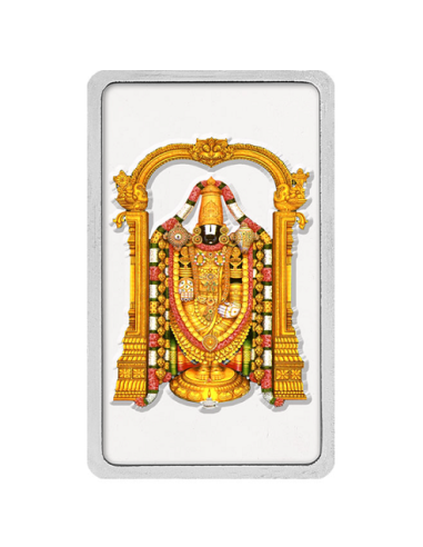 Kundan Color Tirupati Silver Bar of 20 Gram in 999.9 Purity / Fineness in Certi Card