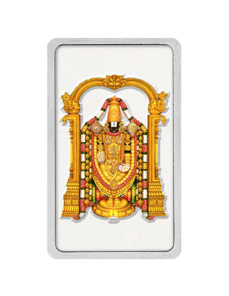 Kundan Color Tirupati Silver Bar of 20 Gram in 999.9 Purity / Fineness in Certi Card
