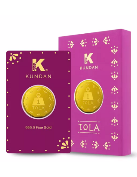 Buy Kundan Tola Gold Coin Of 11.66 Grams in 24 Karat  999.9 Purity