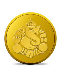 Kundan Ganesha Gold Coin Of 4 Grams Gold in 24 Karat  999.9 Purity / F