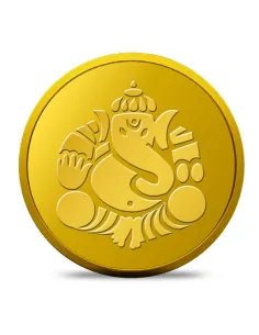 Kundan Ganesha Gold Coin Of 4 Grams Gold in 24 Karat  999.9 Purity / F