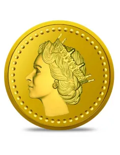 Kundan Queen Gold Coin Of 4 Grams Gold  in 22 Karat  916 Purity / Fine