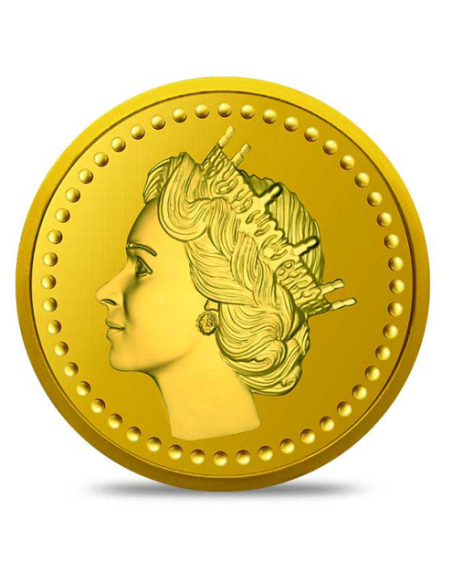 Kundan Queen Gold Coin Of 4 Grams Gold  in 22 Karat  916 Purity / Fine