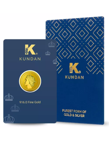 Kundan Queen Gold Coin Of 4 Grams Gold  in 22 Karat  916 Purity / Fine
