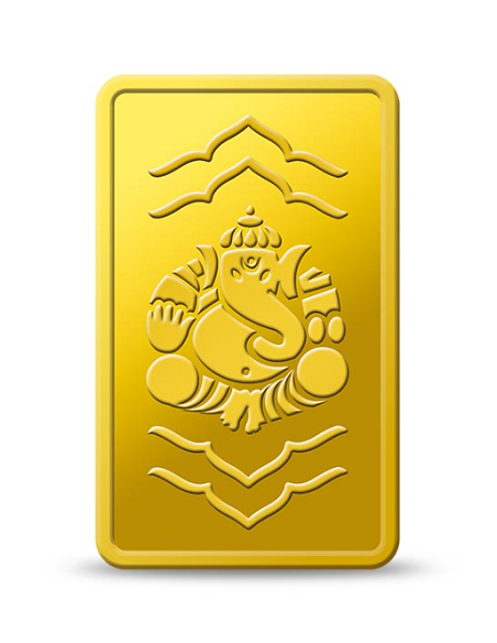 Buy Kundan Ganesha Gold Bar Of 2 Grams  Gold 24 Karat in 999.9 Purity