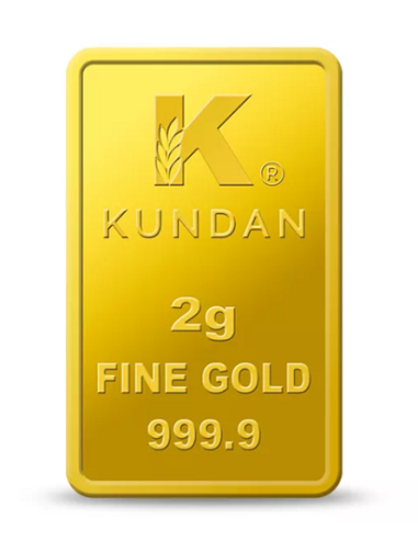 Buy Kundan Ganesha Gold Bar Of 2 Grams  Gold 24 Karat in 999.9 Purity