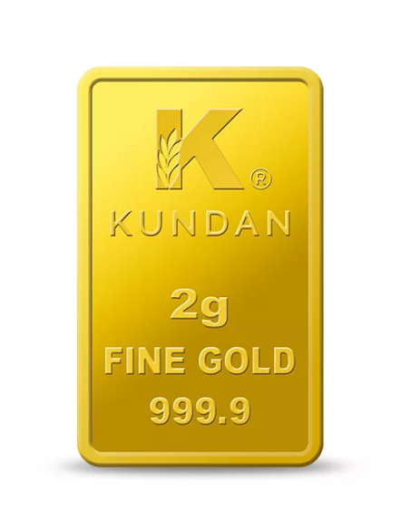 Buy Kundan Ganesha Gold Bar Of 2 Grams  Gold 24 Karat in 999.9 Purity