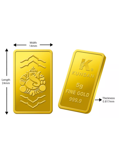 Buy 5 Gram Ganesha Gold Bar 24 Karat in 999.9 Purity I CoinBazaar
