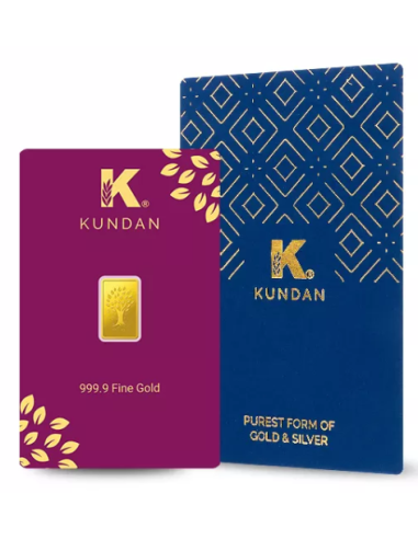 Buy Kundan 1 Grams in 24 Karat  999.9 Gold Bar I CoinBazaar