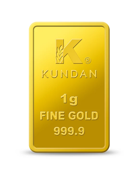 Kundan Lakshmi Gold Bar Of 1 Grams in 24 Karat  999.9 Purity / Finenes