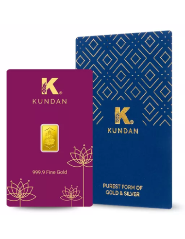 Kundan Lakshmi Gold Bar Of 1 Grams in 24 Karat  999.9 Purity / Finenes