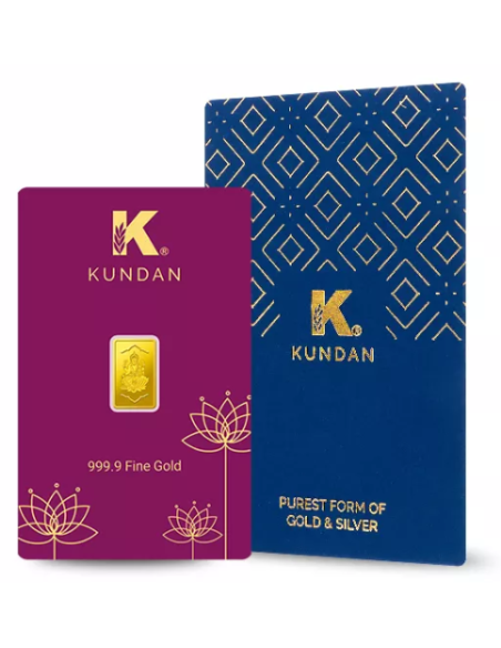 Kundan Lakshmi Gold Bar Of 1 Grams in 24 Karat  999.9 Purity / Finenes