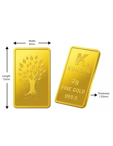 Buy Kalpataru Tree Gold Bar Of 2 Grams Gold 24 Kt in 9999 I CoinBazaar