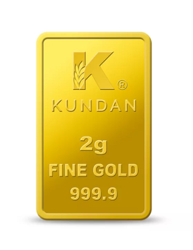 Buy Kundan Ganesha Gold Bar Of 2 Grams  Gold 24 Karat in 999.9 Purity