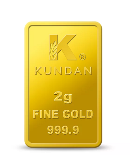 Buy Kundan Ganesha Gold Bar Of 2 Grams  Gold 24 Karat in 999.9 Purity