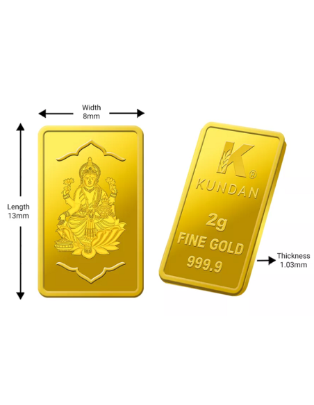 Buy Kundan Ganesha Gold Bar Of 2 Grams  Gold 24 Karat in 999.9 Purity
