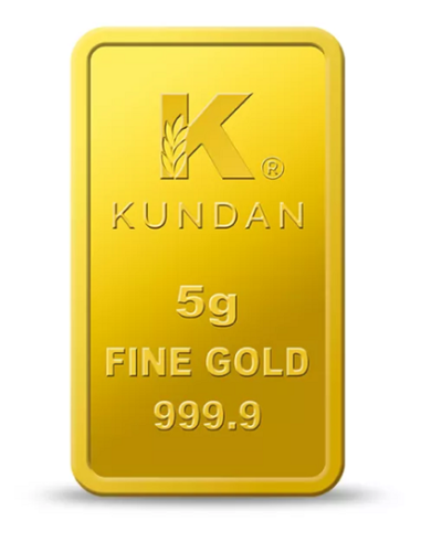 Buy Kundan Lakshmi Gold Bar of 5 Grams  Gold 24 Karat in 999.9 Purity