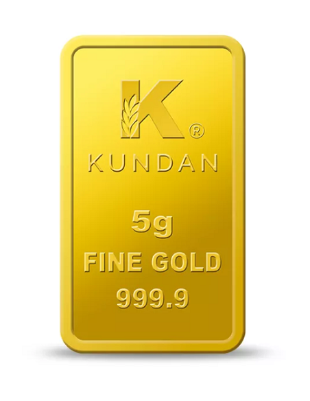Buy Kundan Lakshmi Gold Bar of 5 Grams  Gold 24 Karat in 999.9 Purity