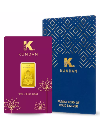 Buy Kundan Lakshmi Gold Bar of 5 Grams  Gold 24 Karat in 999.9 Purity