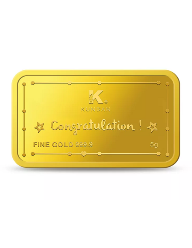 Buy Kundan Baby Gold Bar of 5 Grams Gold  24 Karat  I CoinBazaar